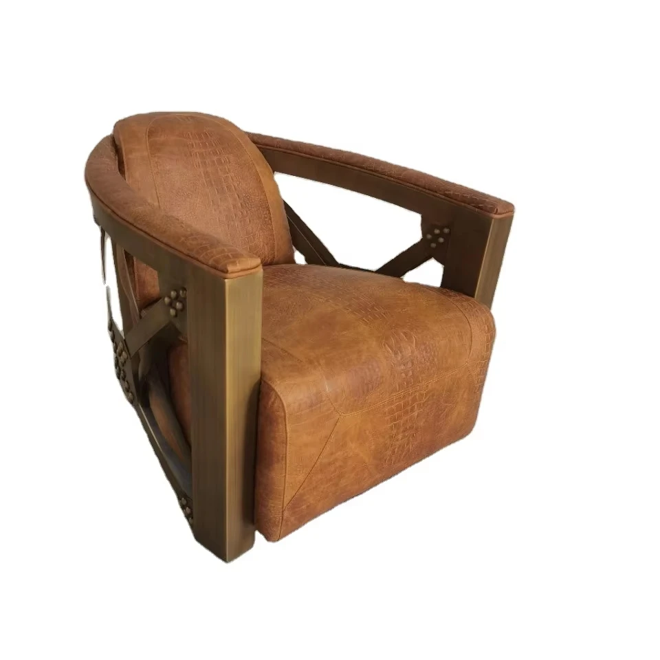 vintage Leather American Hookah room Bar Club Salon Accent Cigar Aviator chair