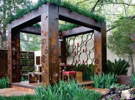 Camping tent bambou en bois patio patio bamboo roof wrought iron outdoor steel round glass gazibo gazebo outdoor