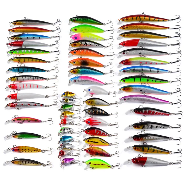 Horizon 56pcs Bass Fishing Lures Minnow Hard Pencil Lure Floating Carp Fishing Peche Leurre Fish Bait Set