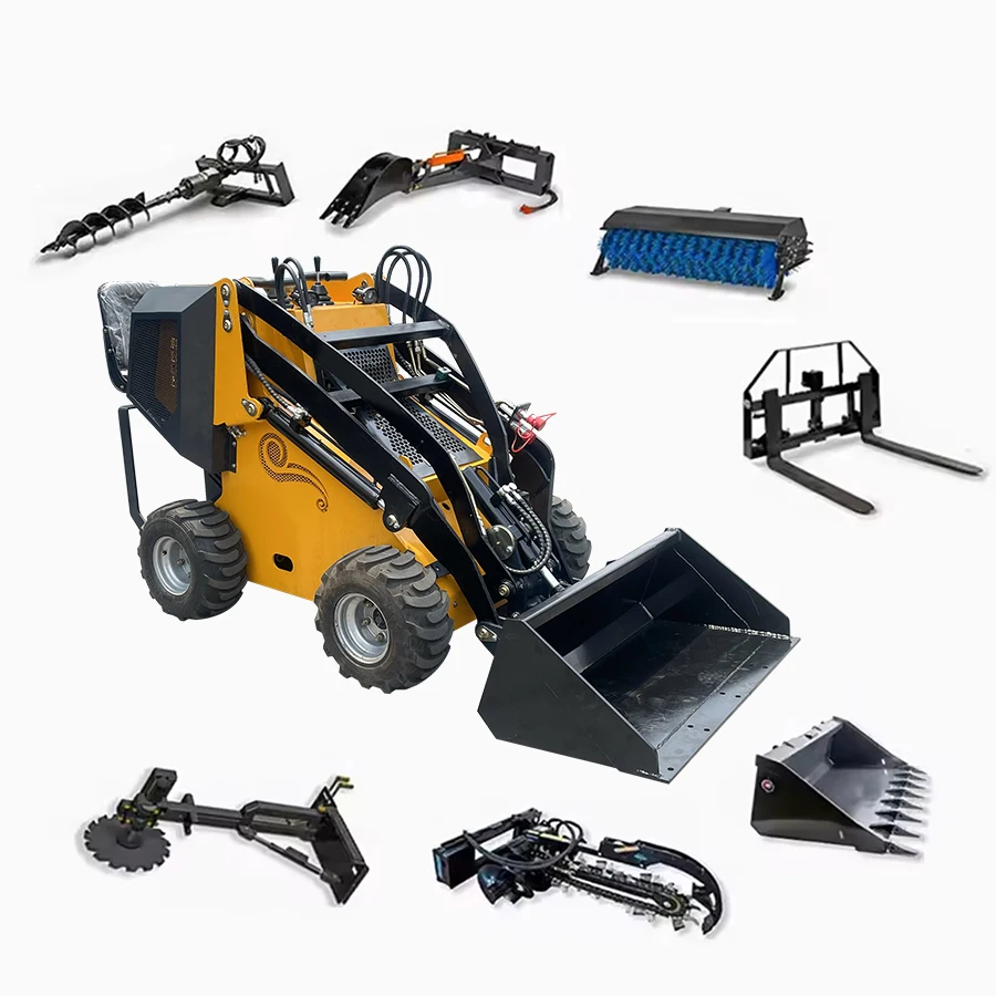 600 KG Mini Small Tractor With Front End Loader Skid Steer Loader