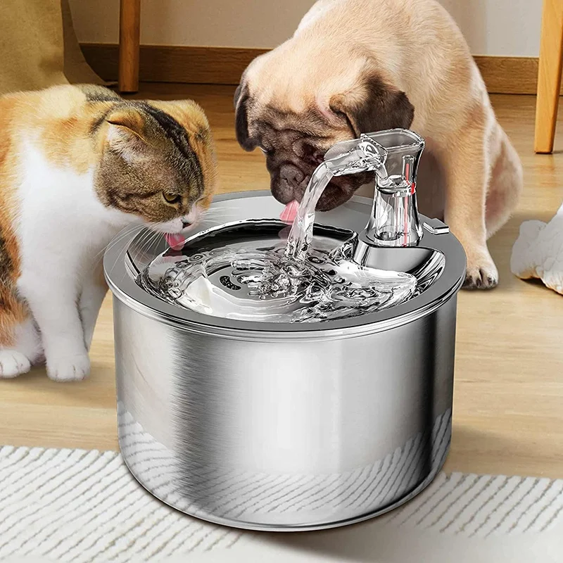 Automatic Pet Drinking Fountain with Filters,Stainless Steel Cat Water Fountain