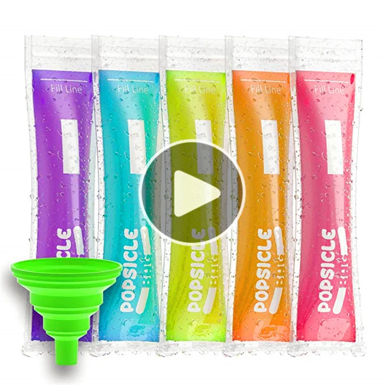 DIY Disposable Ice Popsicle Molds Plastic Packaging Bags With Zip Seals for Yogurt Sticks Juice & Fruit