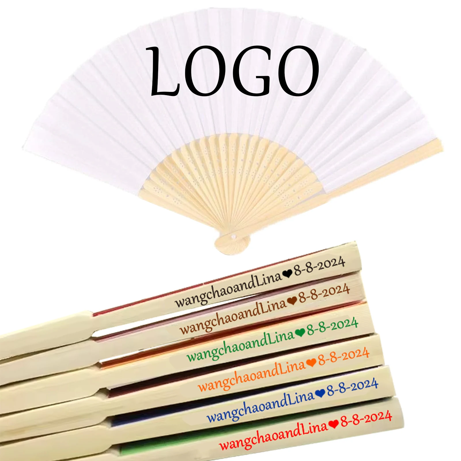 Japanese Chinese Vintage Bamboo Hand Fans Folk Art Summer Folding Painting Carved Sports Theme Weddings Dances Business Great