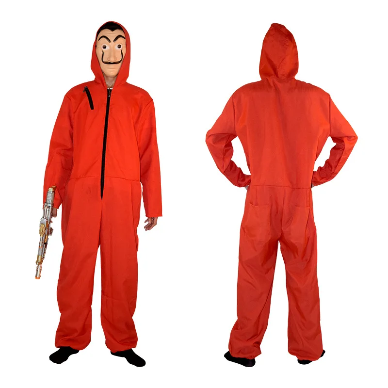 2022 New  Halloween Costume La Casa De Papel Cosplay costume Realistic Salvador Dali Red Party Jumpsuit