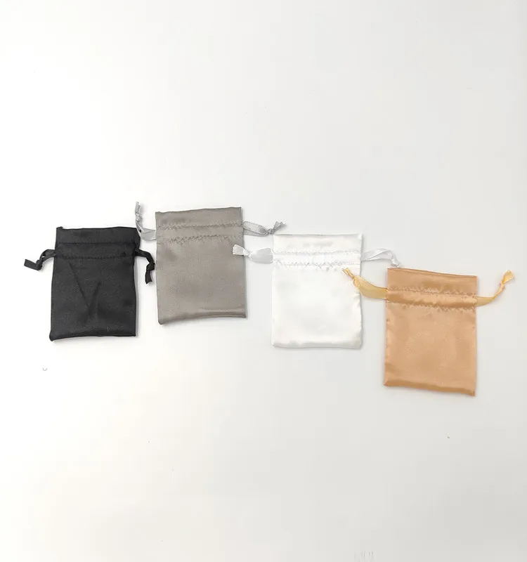 High End Large Satin Drawstring Bag For Hair Extension Wig Luxury Underwear Silk Storage Pouch anti-oxidation Gift Satin Bag