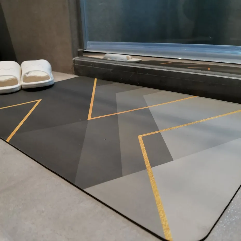 Water absorbing alfombra de bano de diatomita diatomite bath mat