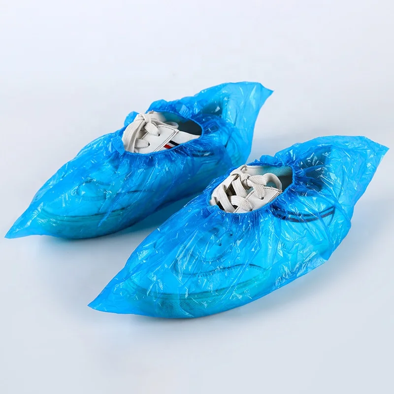 Cheap Waterproof Anti Skid CPE Pe Blue Disposable Plastic Shoe Cover dispenser disposable CPE shoe covers