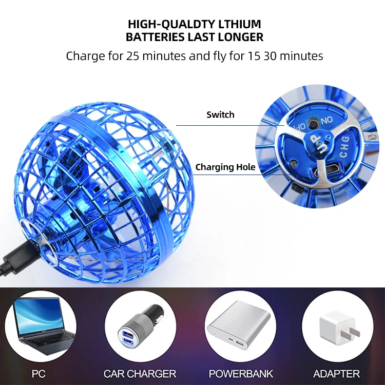 Flying Ball Boomerang Flyorb Magic With LED Lights Drone Hover Ball Fly Nova Orb Flying Spinner Fidget Toys Children Family Gift