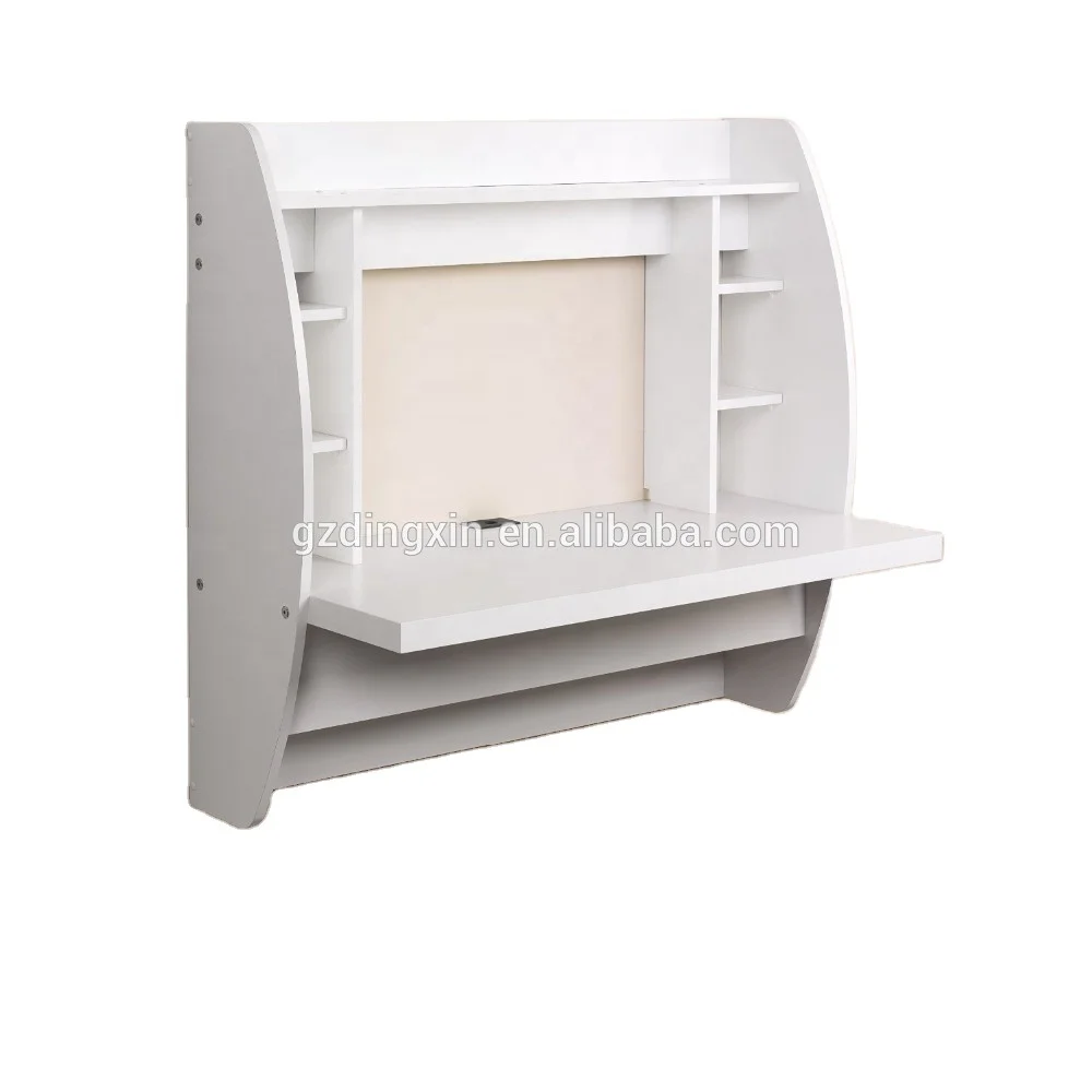 Wooden office desk wall mounted pc desk melamine top