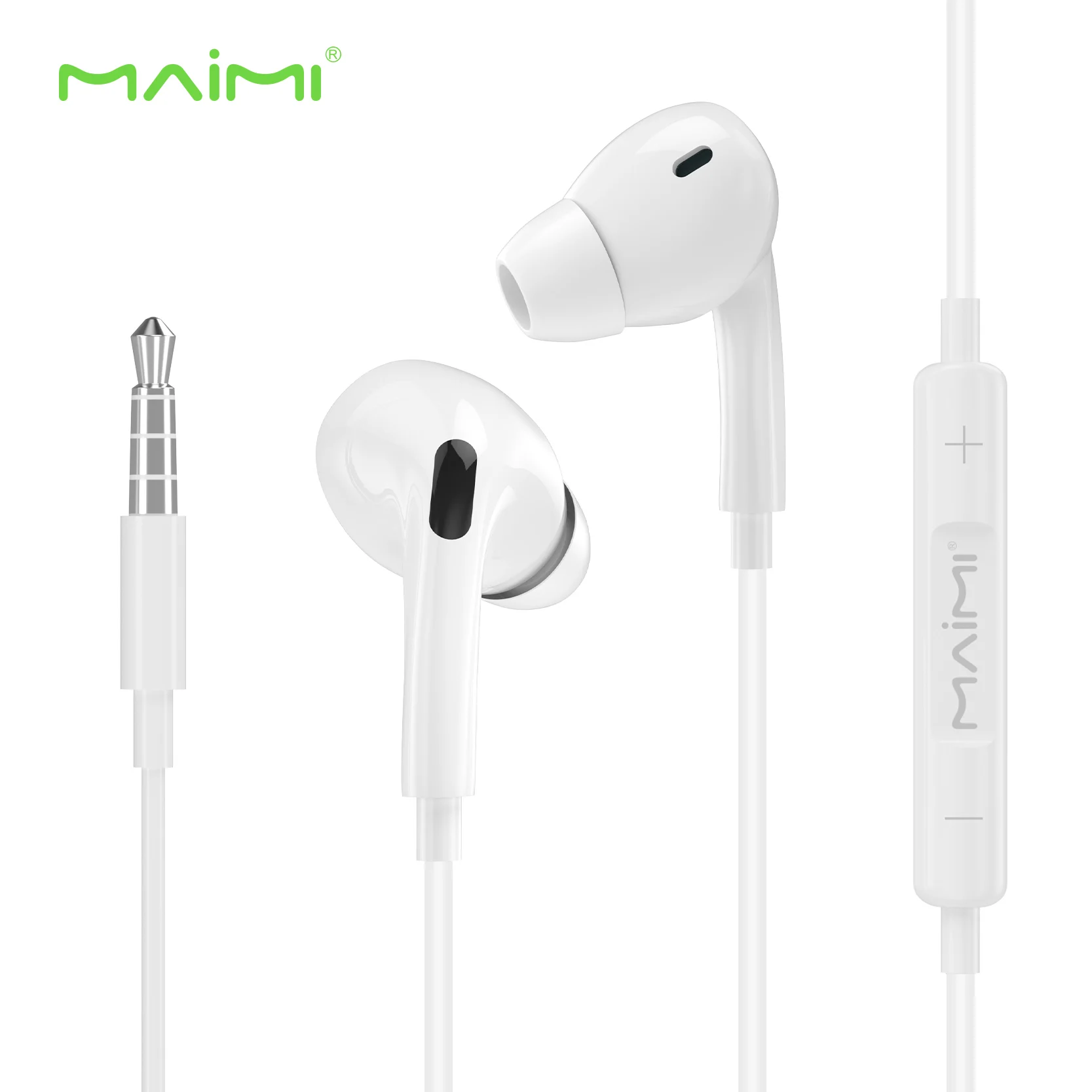 
Maimi H21smart phone earphone3.5mm Lightning plug for iphone ipad ipod typec plug for HUAWEI MI OPPO headset Volume control 