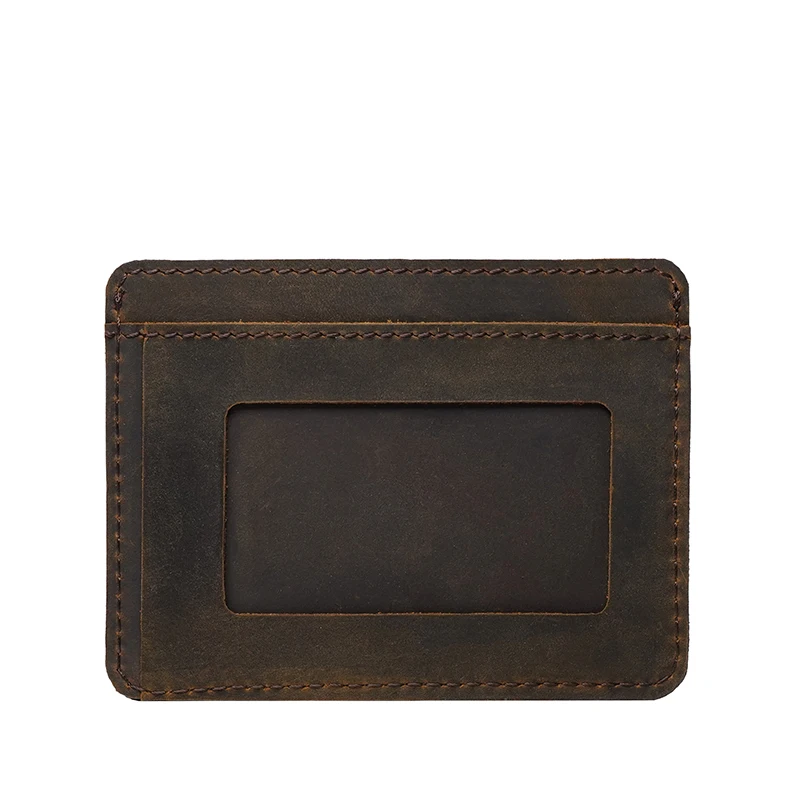 Full Grain Leather Credit Card Holder Wallet, RFID Blocking Leather Slim Wallet, Thin Minimalist Credit Card Case Card Protector