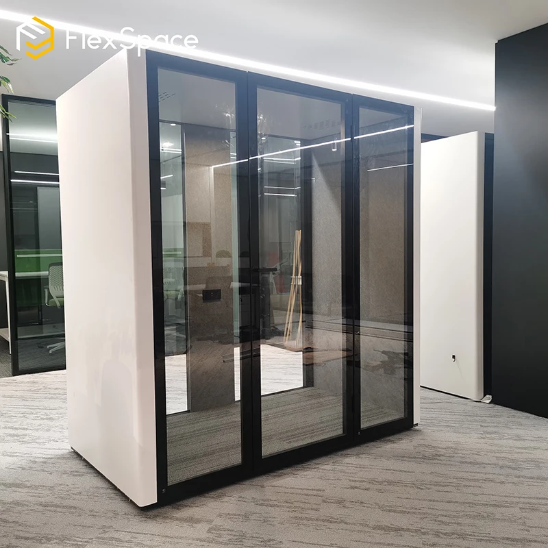 FlexSpace 2024 New 2-4 Seater Office Phone Booth Soundproof Meeting Pod Acoustic Office Pod With UL