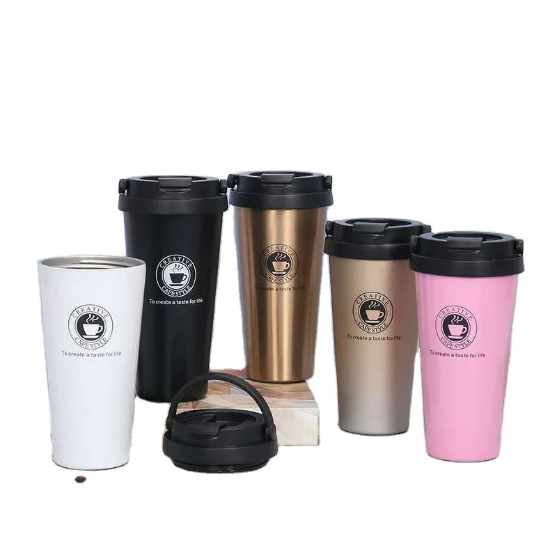 
Double Wall Stainless Steel Vacuum Insulated Coffee Cup Top Handle Travel Coffee Cup 
