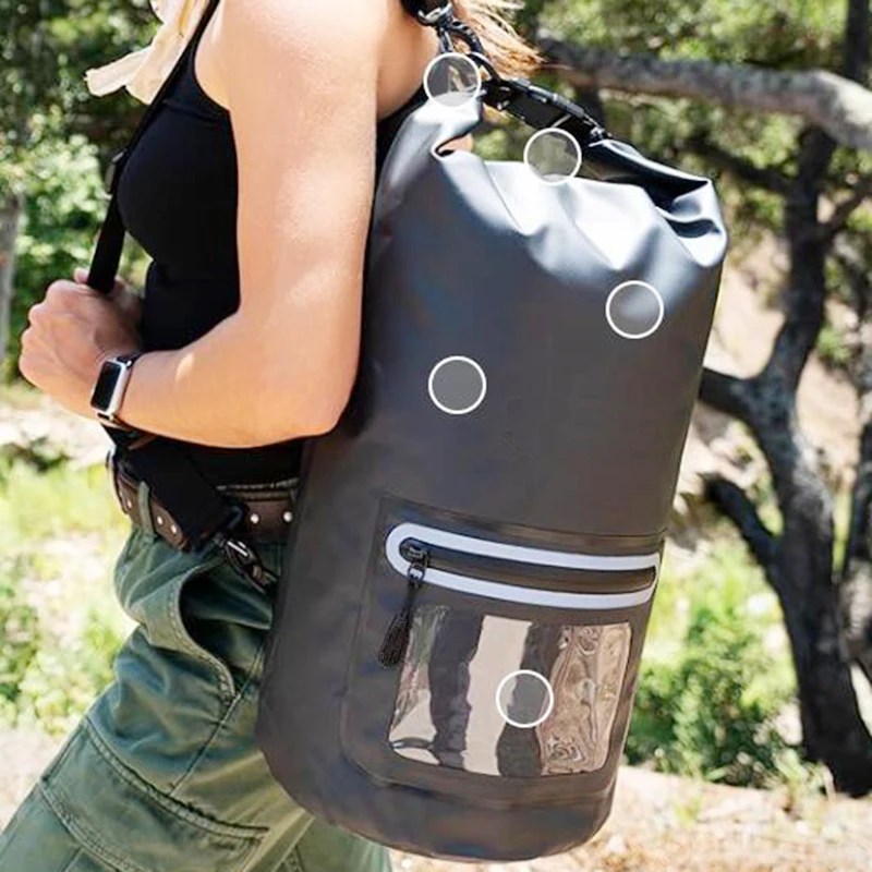 15L Tarpaulin Waterproof Dry Bag for Electronic Device Signal Blocking Anti-Tracking EMP CME Dry Shield Faraday Tote