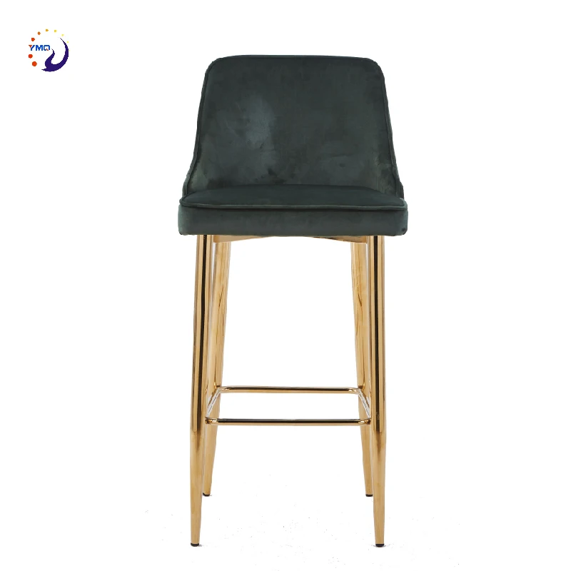 Оптовая продажа, Высококачественный золотой барный стул без подлокотников, высокий барный стул с тканевой подушкой