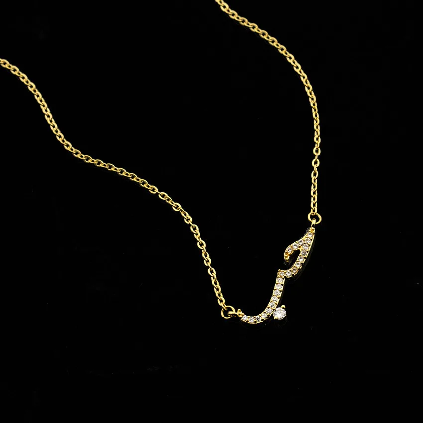 Zircon jewelry rose gold Arabic love declaration Necklace Charm woman crystal jewelry necklace