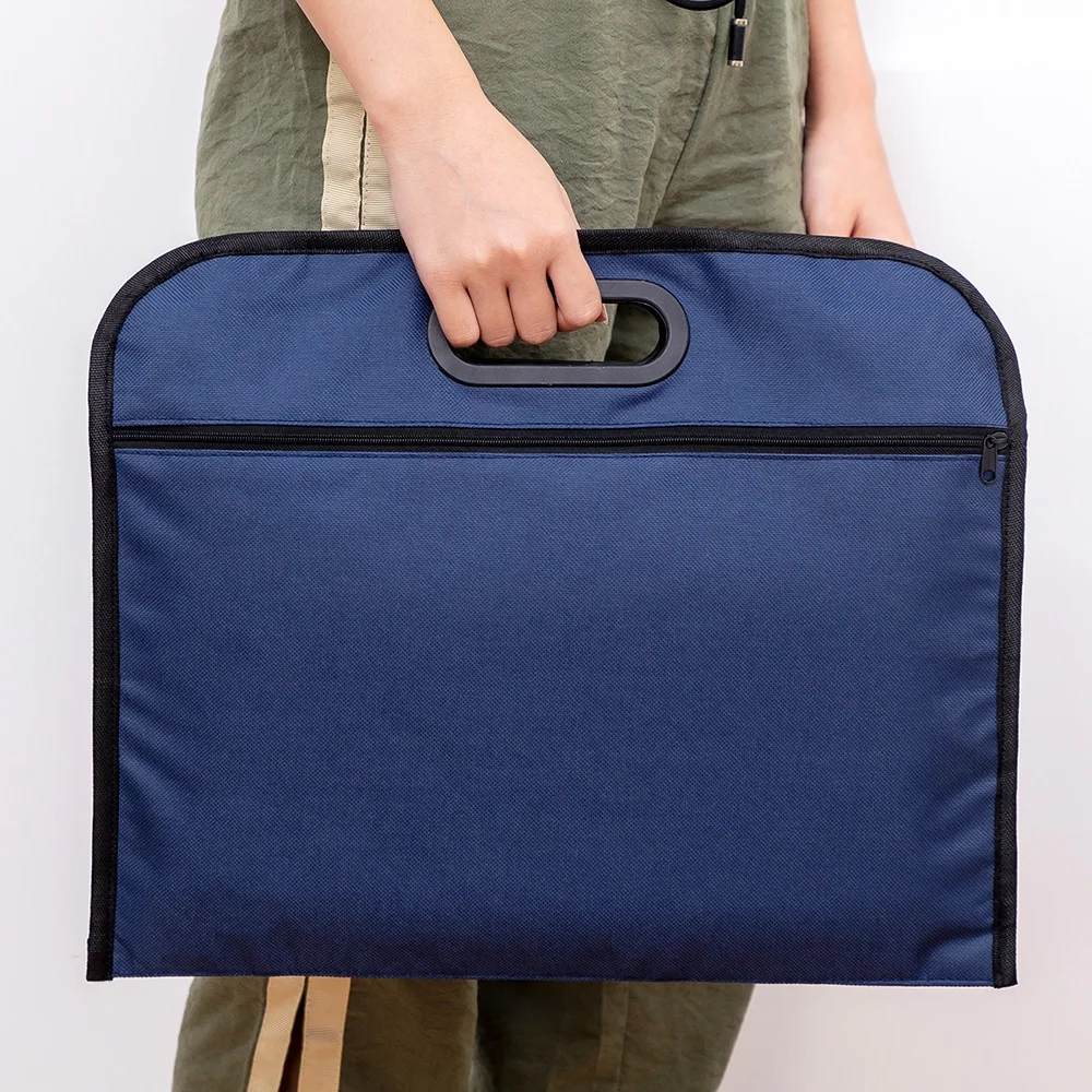 Waterproof functional storage double layer thickness school office certificate document file document bag