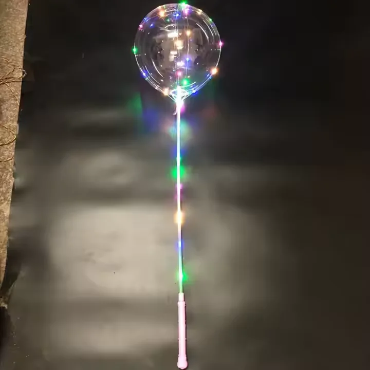 Hot Sale 18 Inch Party Decoration Stretchable Transparent LED Bobo Balloon with Light