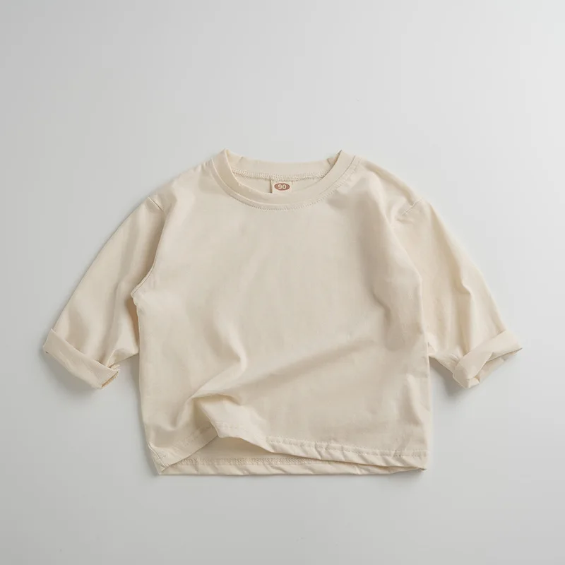 Spring Autumn Children Clothing Cotton Long Sleeve Casual T-shirts Boys Girls Tops Kids T-shirt Cotton Tee Shirts Baby Clothes