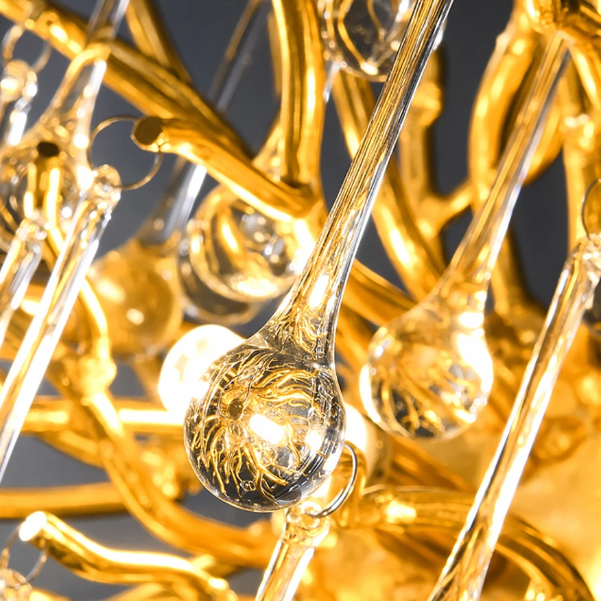 LED Postmodern Gold Water Drop Designer LED Lamp LED Light.Pendant Lights.Pendant Lamp.Pendant light For Dinning Room