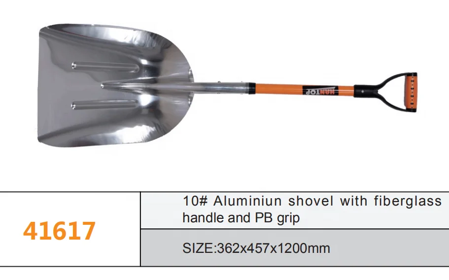 41618 Aluminum snow shovel with fiberglass handle