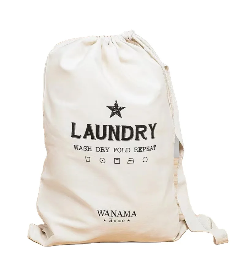 Wholesale foldable commercial cotton laundry bag for hotels