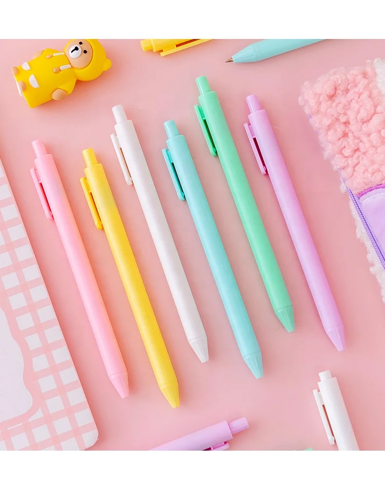 Good Quality Custom Logo Soft plastic Barrel Jelly Candy Colour Retractable Gel Pen