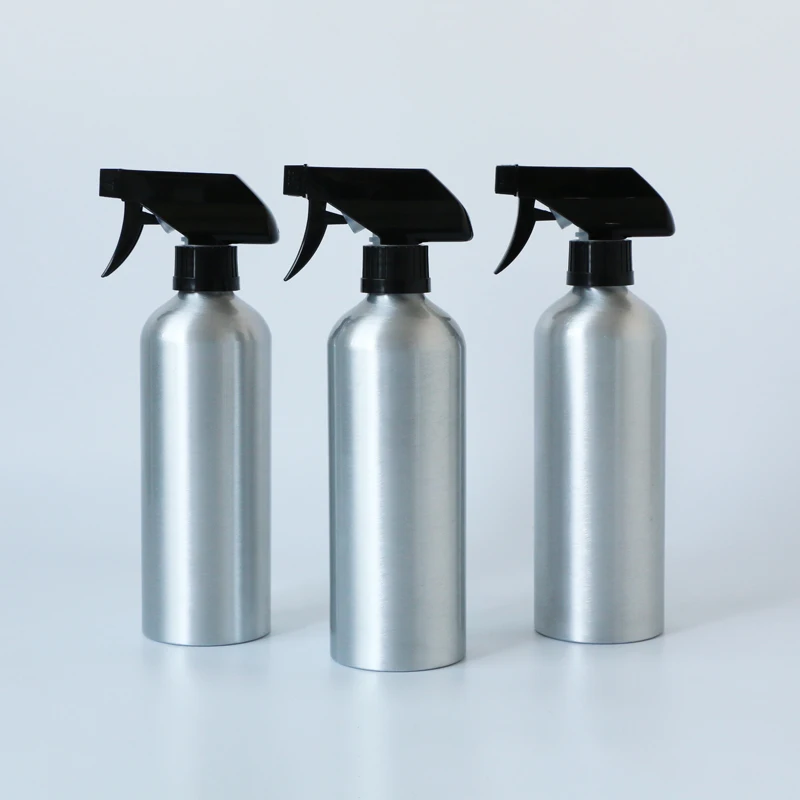 Metal aluminum can bottle 100ml 250ml 350ml 500ml white black aluminum spray pump cosmetic bottle screw cap