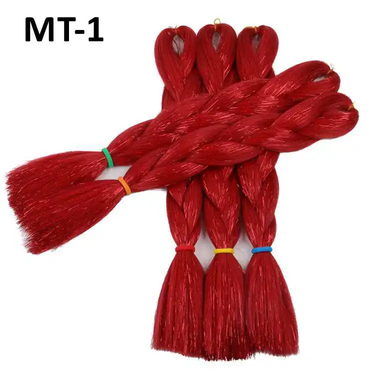 Cheap Shipping 8pcs 24inch 100grams Shiny Metallic Glitter Twinkle Synthetic Jumbo Braid Hair Tinsel Braiding Hair Extensions