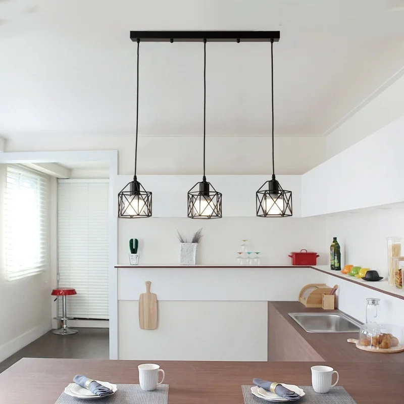 Loft Industrial Wind Retro Iron Pendant Lights E27 LED Hanging Lamp For Kitchen Living Room Bedroom Aisle Balcony Vanity Light