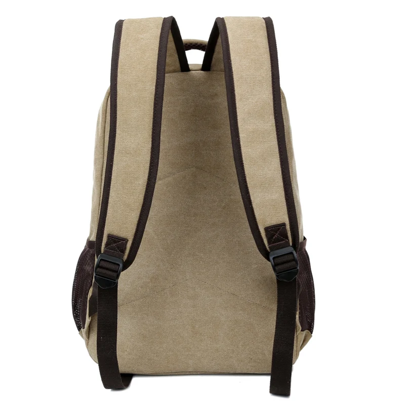 High quality vintage canvas backpack school college laptop back pack