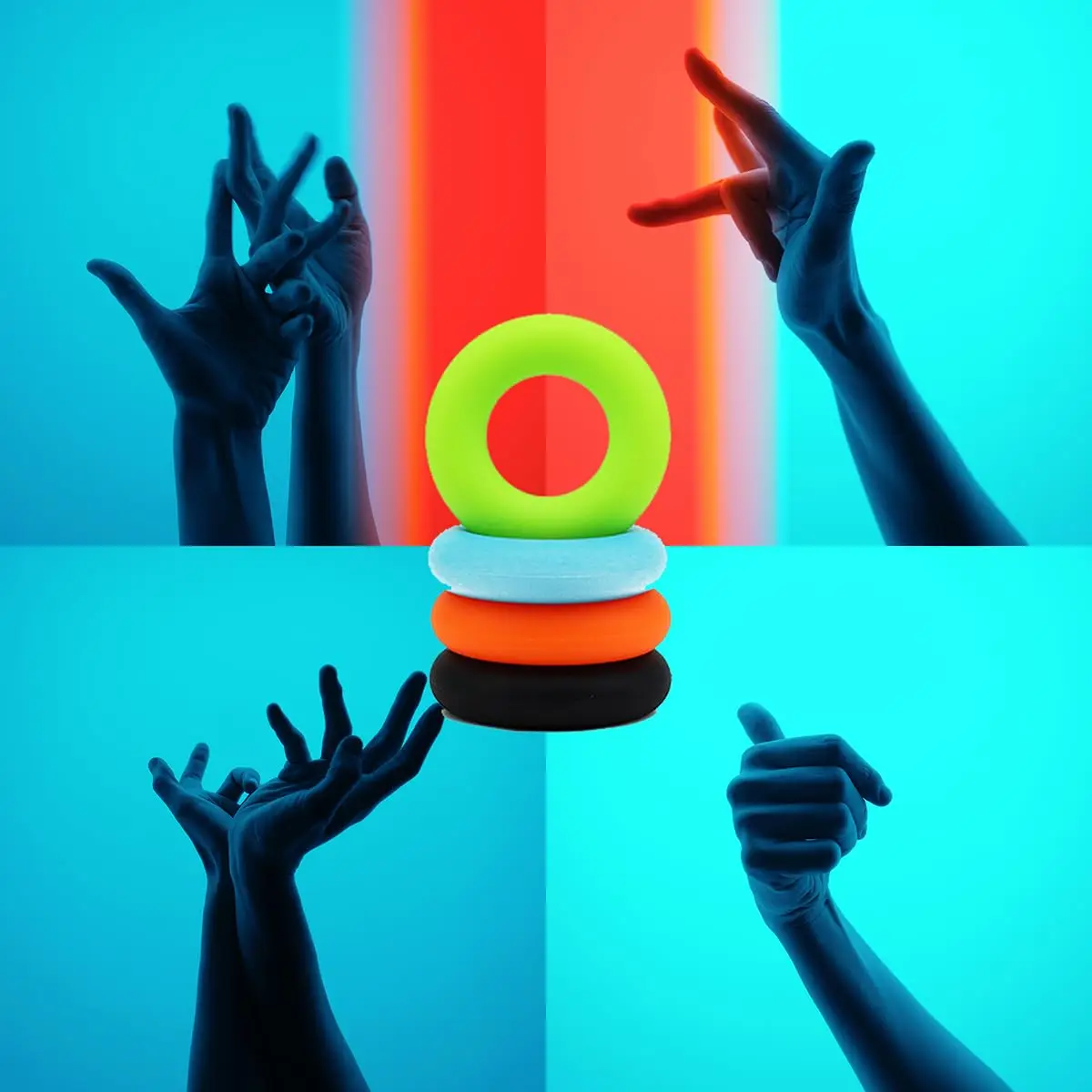 Finger Pull Ring Resistance Bands Silicone Strengthen Circle Rings Silicone Hand Massage Ball Massage Grip Ring
