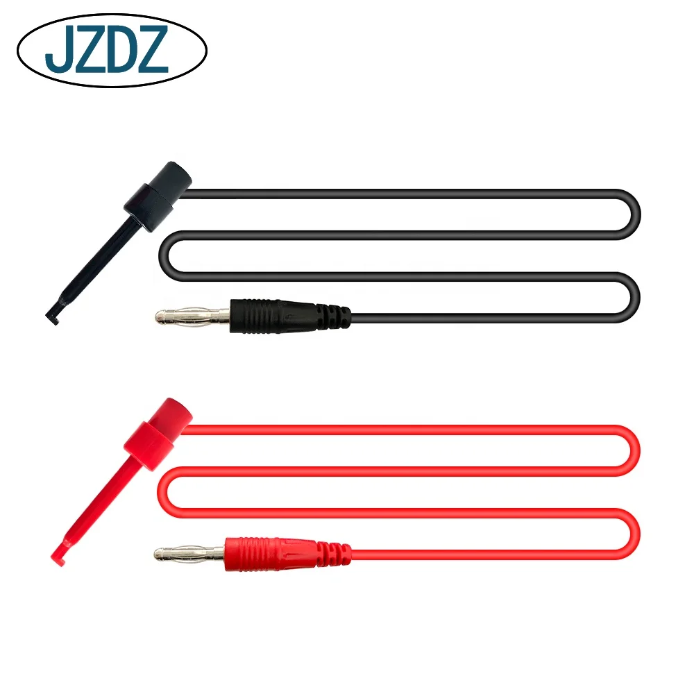 JZDZ J70058B 1Set 4pcs 4mm Banana Plug to Test Hook Clip Test Lead Cable For Multimeter