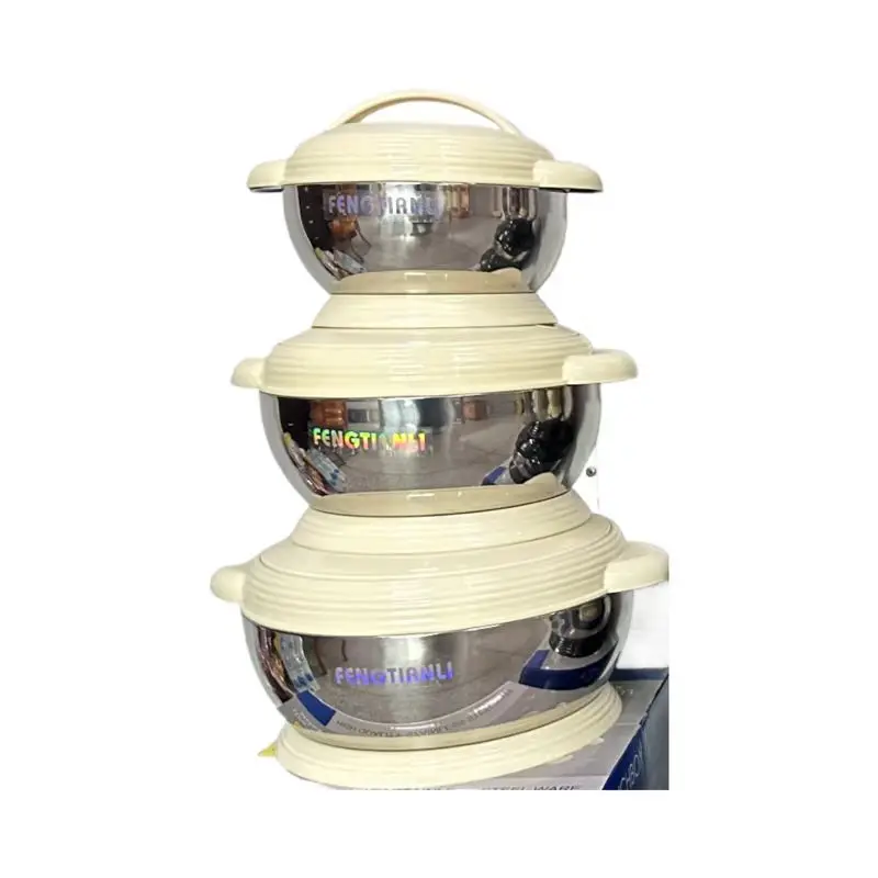 High Quality Big Capacity 3pcs Stainless Steel Hot Pot Good Warmer Set Bar Hotel 2L+4L+6L Hot Pot Good Warmer Set