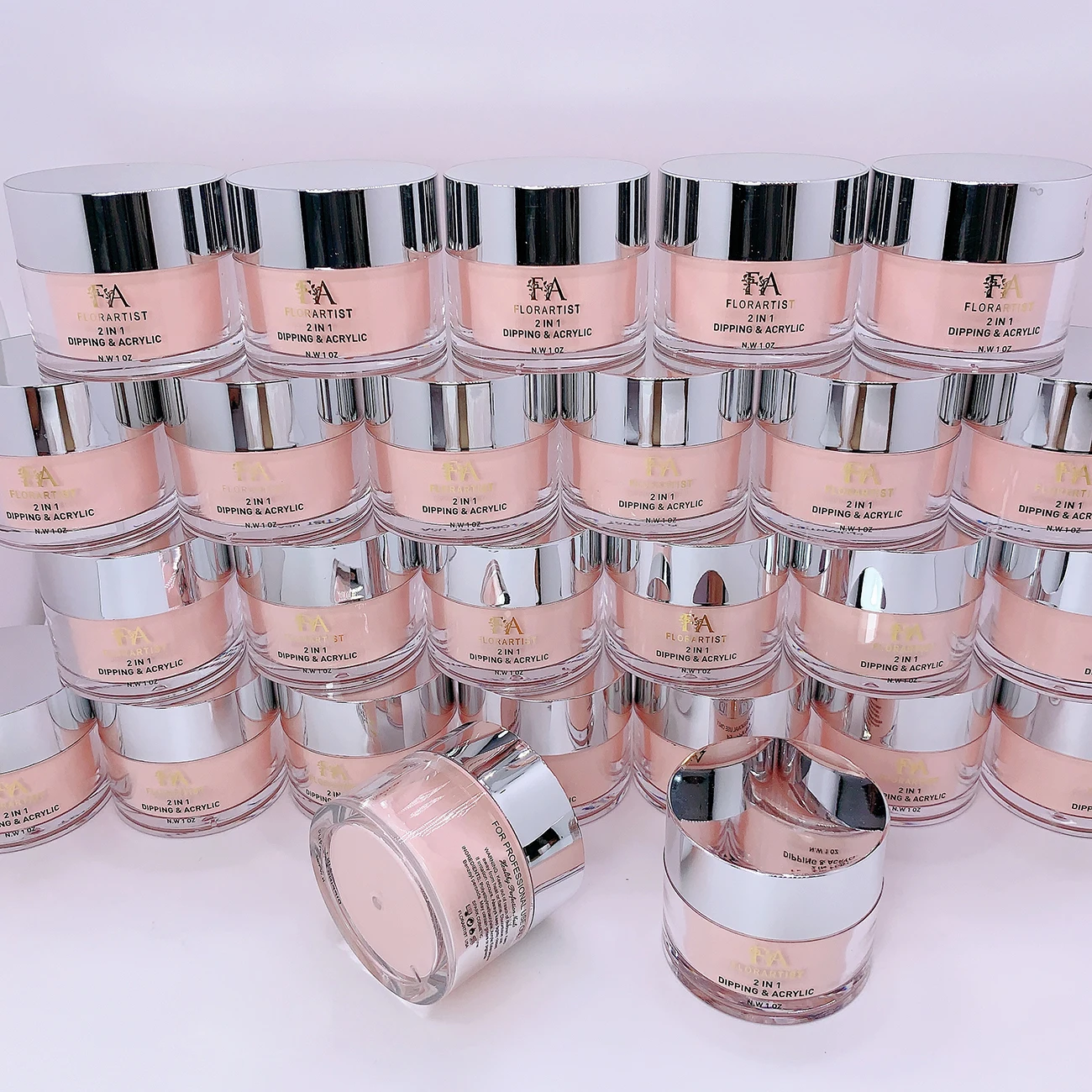 Custom Professional Salon Quality Acrylic Powders Nail Acrylic Powder Set 4 In 1 Pink Nail Supplies