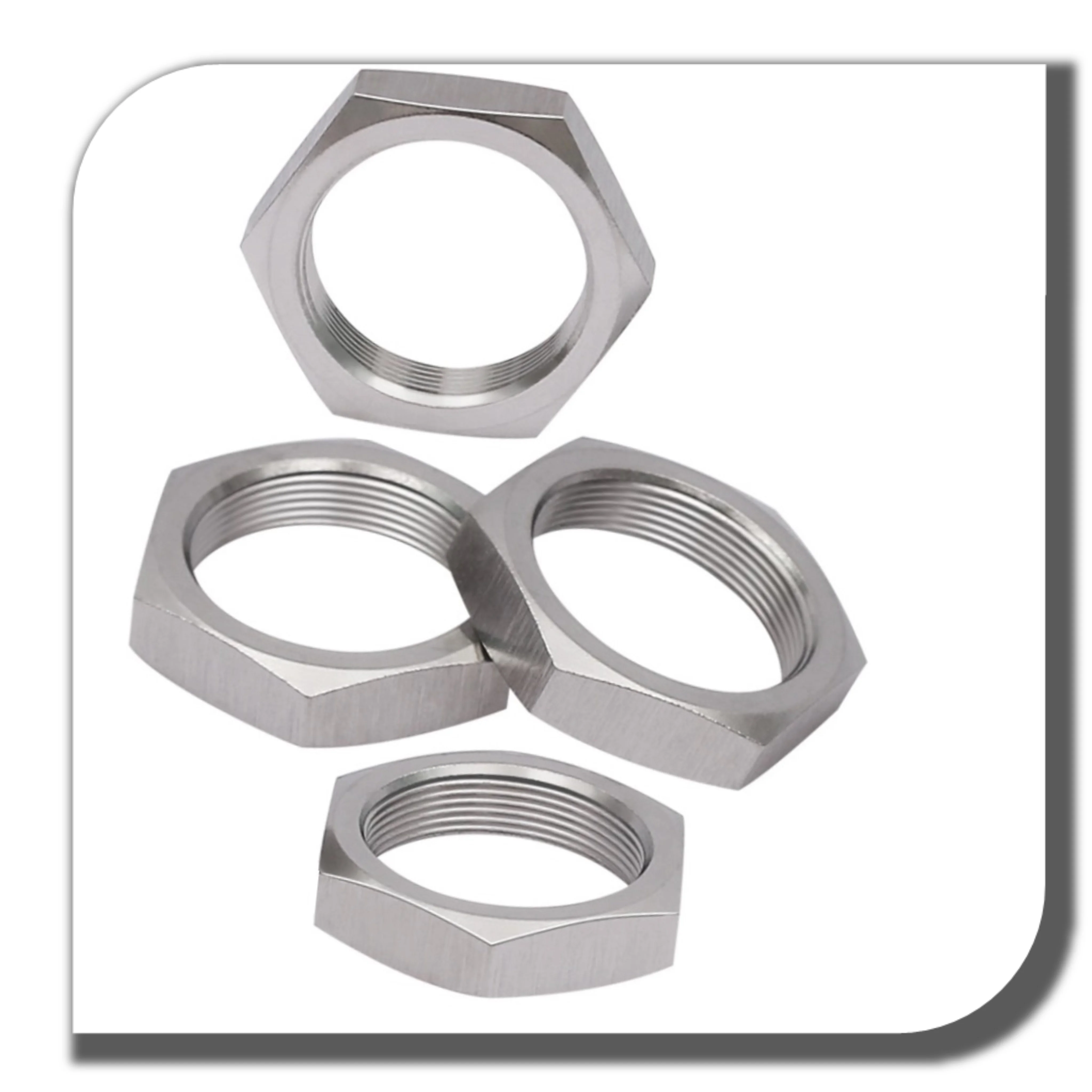 Stainless steel 304 hex nut Manufacturer Custom OEM brass Hex Thin Lock Nuts