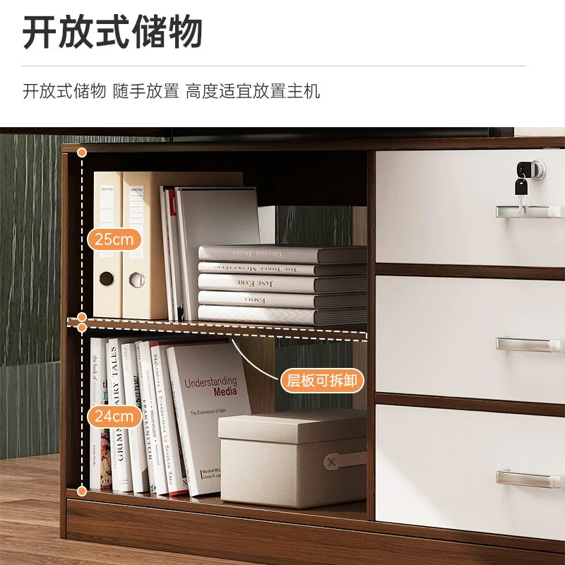 A simple desk, a desktop computer desk, a modern study desk for students, a simple office  in the bedroom, and a corner writ