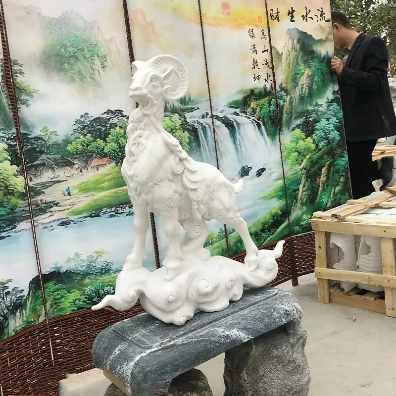 Sanyang Kaitai наружная скульптура овец вырезанная из камня-элегантные наружные каменные поделки