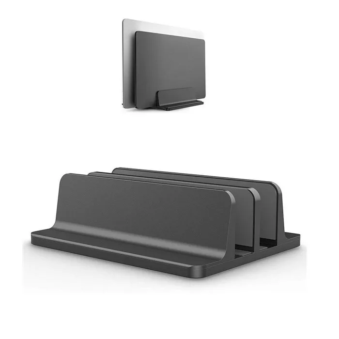 Desktop aluminum Notebook stand vertical laptop stand with adjustable dock size