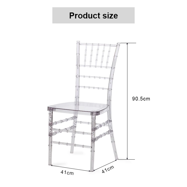 Best Selling High Quality Transparent Clear Crystal Resin Wedding Chiavari Napoleon Chiavari Phoenix Chair