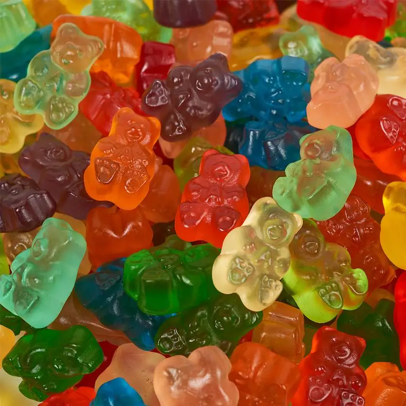 fruit/animal/bears/worms shape chewing bulk candy gummies