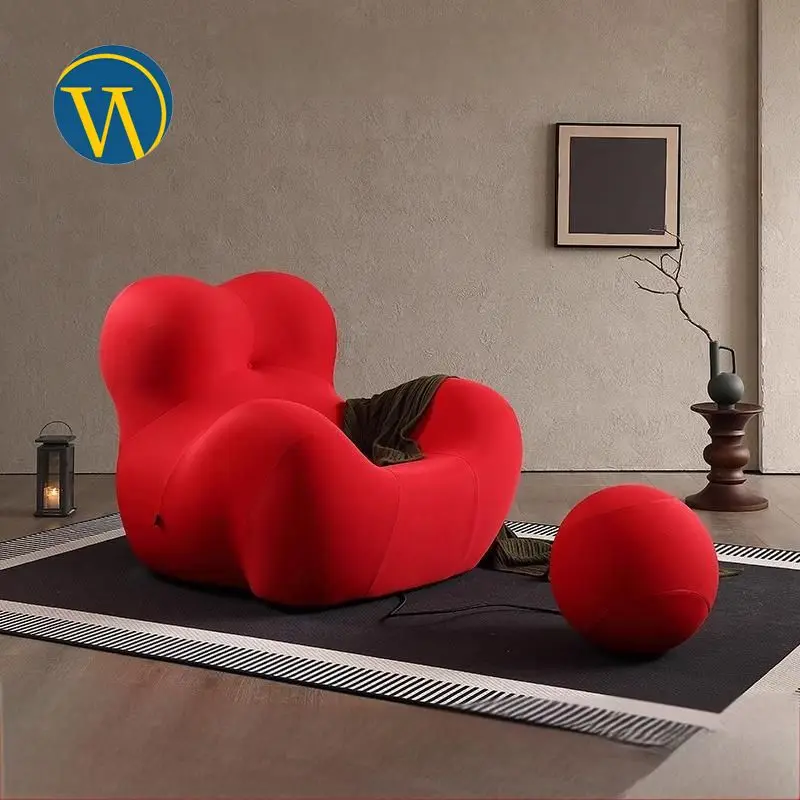 Luxury Living Room Armchair Single Recliner Chair Italian Leisure Lazy Chair With Foot Stool Modern Fabric Lounge sofa Chair