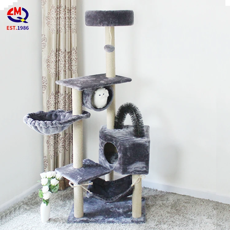 Wholesale Multi-Level Wood Cat Tree Tower big wooden scratcher tower cat tree house Cat Sratcher Toys Furnitures