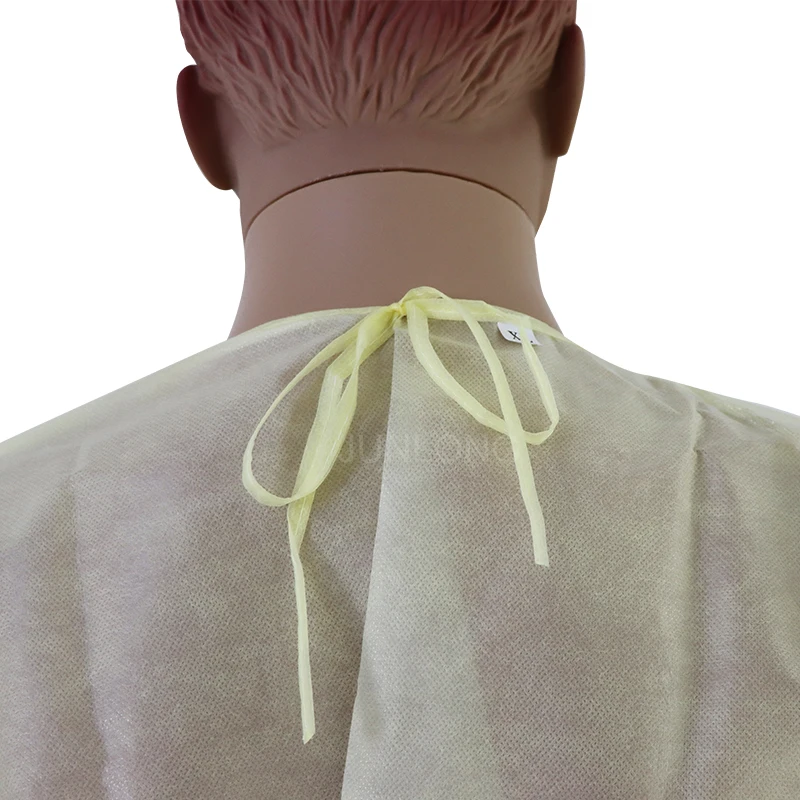 Junlong Factory Level 2 Isolation Gown Patient PP and PE Waterproof  Visitor Gown 10pcs Bag 30gsm to 45gsm