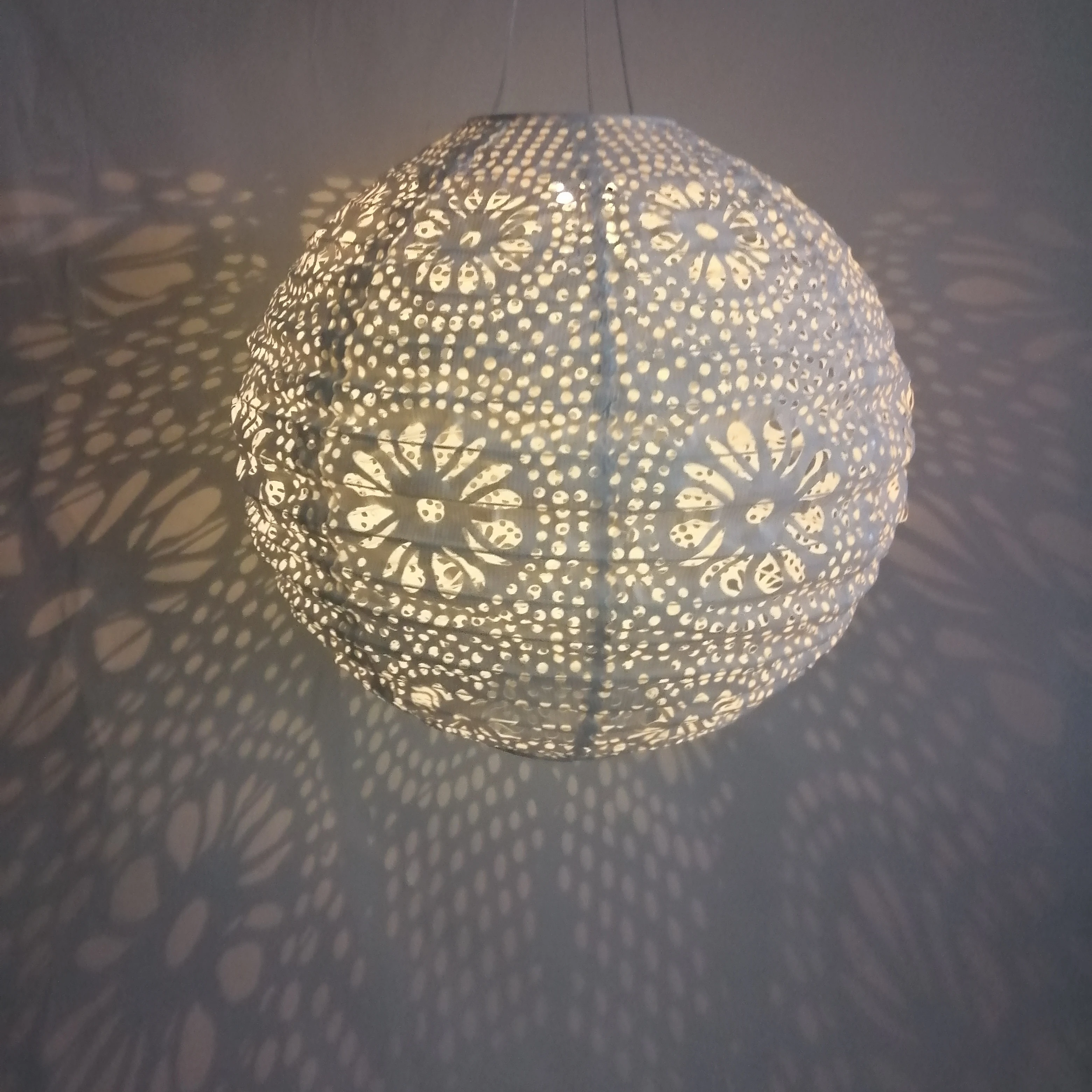 20cm wonderful light effect dupont paper craft solar lantern LED light paper material for outdoor use