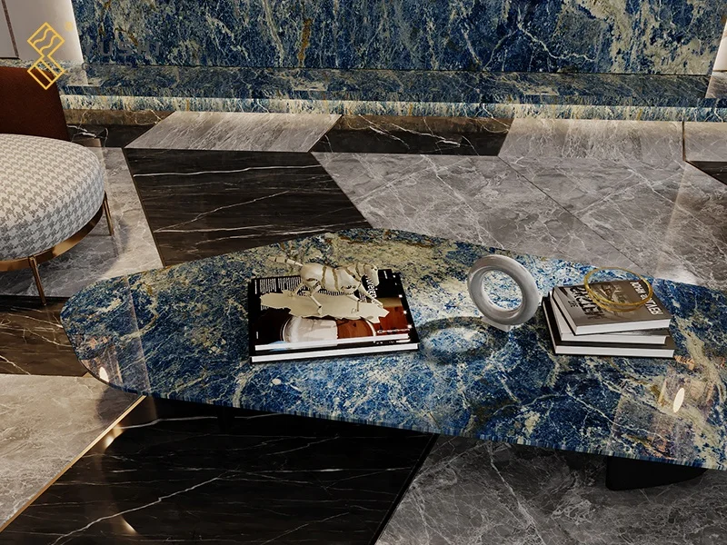 Yushi Group marble slabs Bolivian Blue Marble Luxury Stone Big Slabs for Floor and background wall