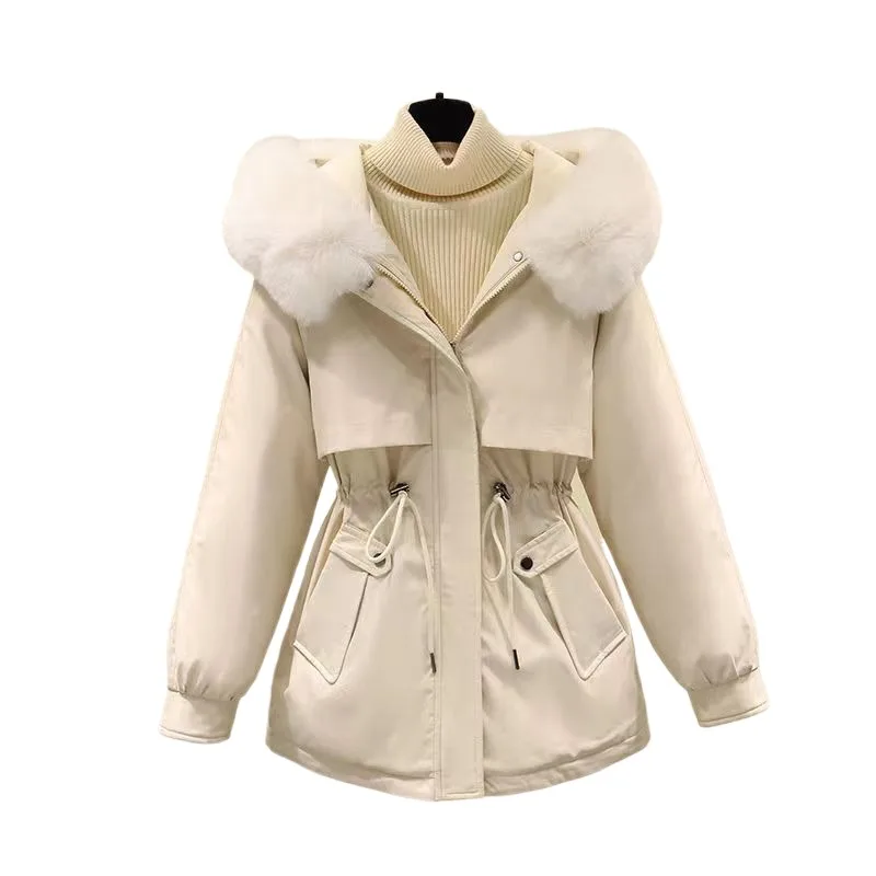 2023 Winter New Korean Style Thickened Down Cotton Jacket Women s Short Coat Loose Waist Parka Coat