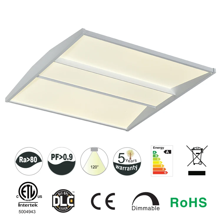 Halcon 5 Years Warranty Recessed Mounted Smd 36w 50w 2ft 4ft Dimmable Led Troffer Light