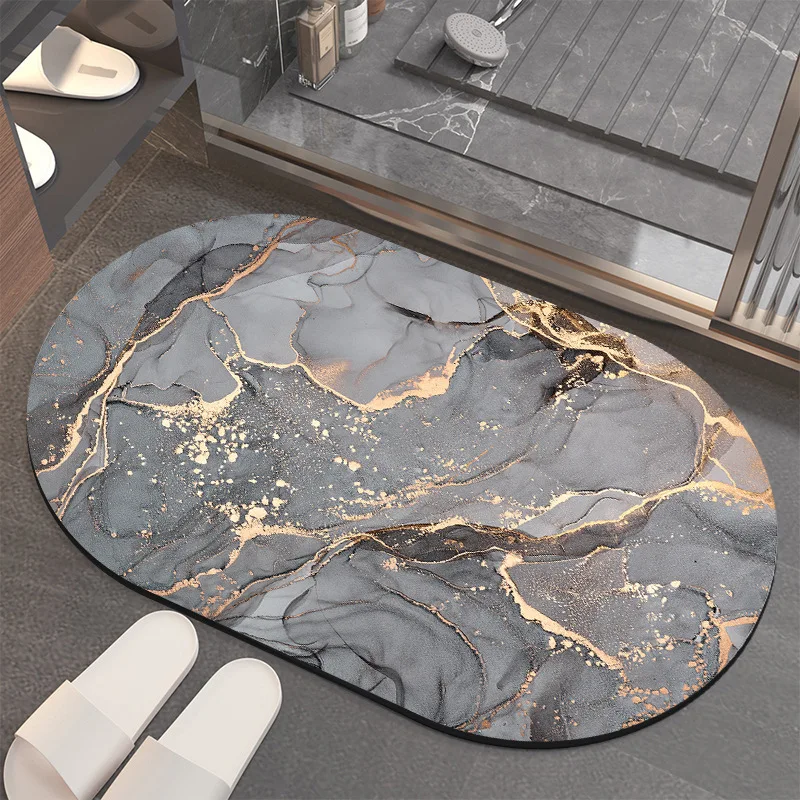 Bathroom Water Absorbent Rug Set Rubber Door Mats Kitchen Carpet Anti Slip Bath Diatom Mud Floor Mat