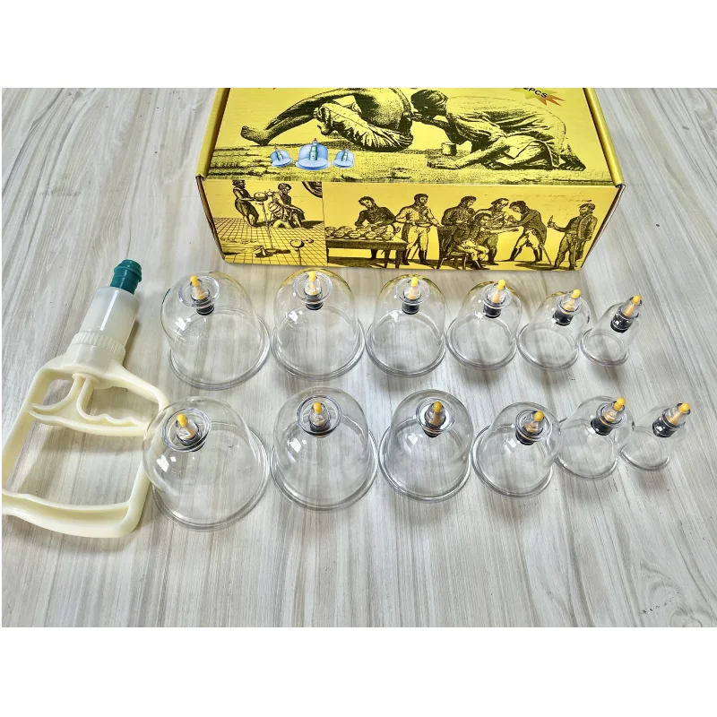 Cupping Kit 12cups Massage Therapy Professional Cupping Therapy Set with Gua Sha Tool Portable Massage Suction Cups for Body